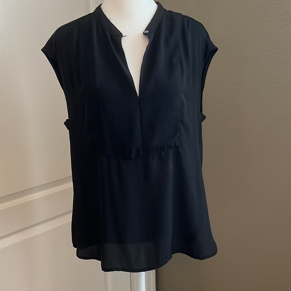 JCrew Drapey Cap Sleeve Blouse Black Size Small - Flawed - Picture 2 of 8